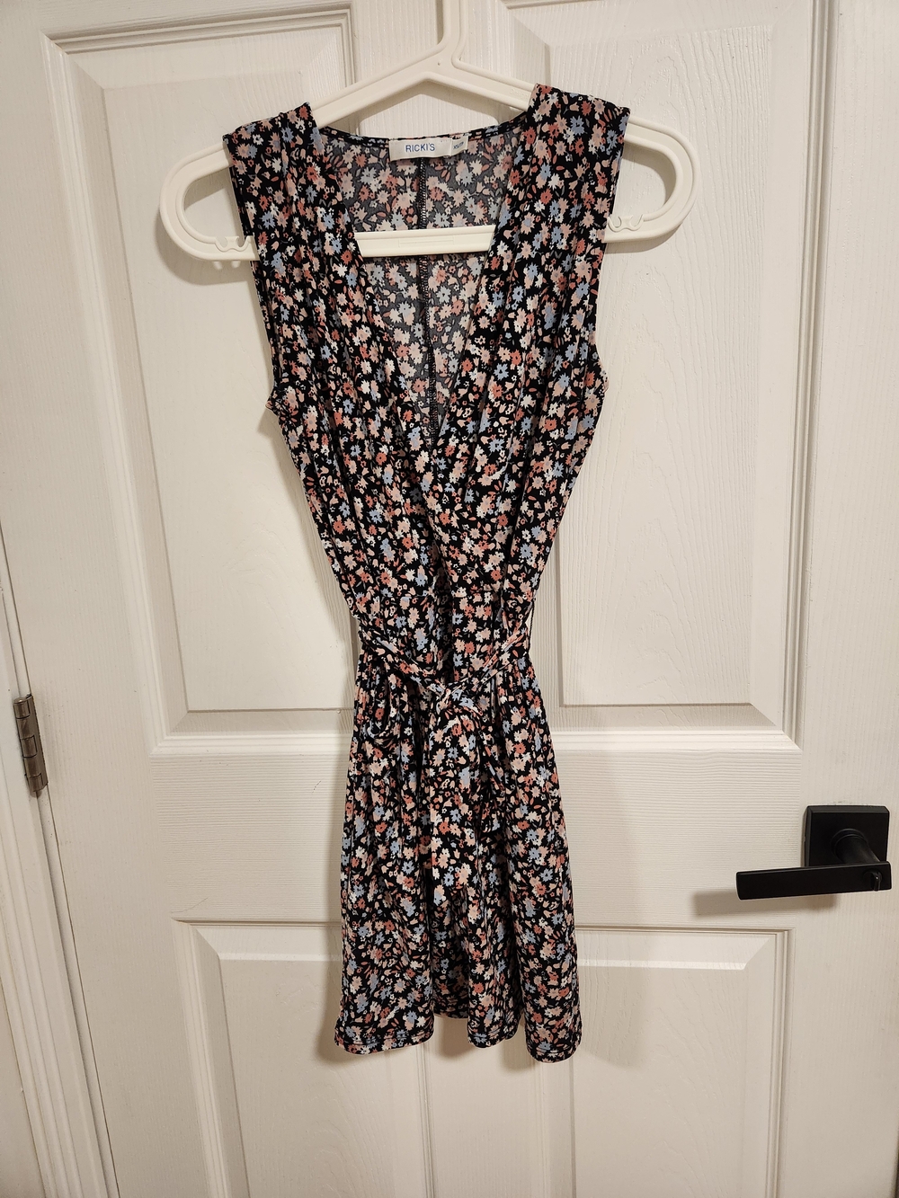 Ricki's Black Floral Mini Dress with Pink & Blue Blooms